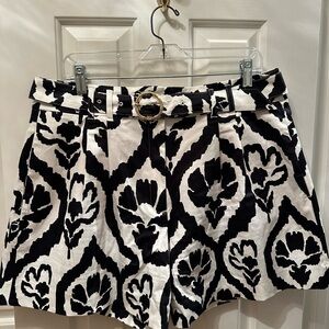 White House Black Market High Waist Black and White Shorts
